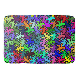 Tapis De Bain Motif de Geckos de mosaïque - coloré