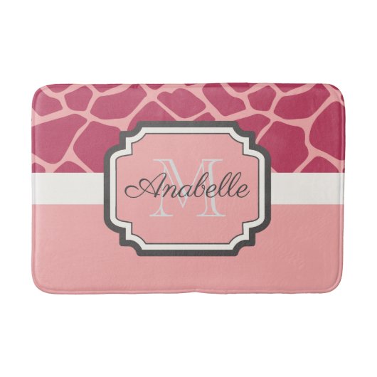 Tapis De Bain Motif de girafe rose (Devant)