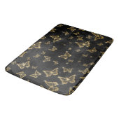 Tapis De Bain Motif de glam or et papillons noirs (Angle)