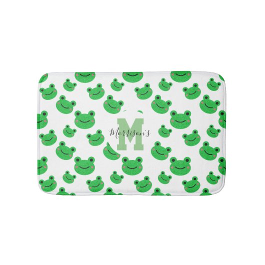 Tapis De Bain Motif de grenouille monogramme faune bébé (Devant)