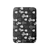 Tapis De Bain Motif de gribouillis noir et blanc (Devant (Vertical))