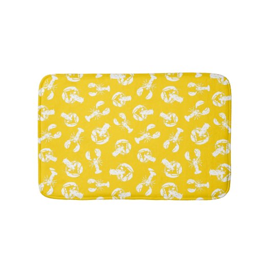 Tapis De Bain Motif de homard blanc jaune (Devant)
