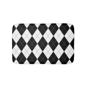 Tapis De Bain Motif de Jacquard géométrique noir blanc