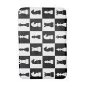 Tapis De Bain Motif de jeu d'échecs noir et blanc (Devant (Vertical))