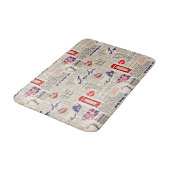 Tapis De Bain Motif de journal de Londres (Angle)