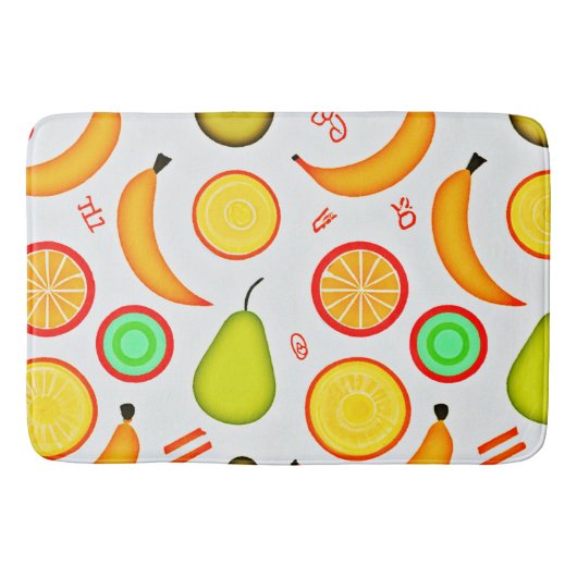Tapis De Bain Motif de kaléidoscope à fruité vive (Devant)