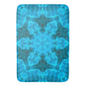 Tapis De Bain Motif de kaléidoscope bleu glace givrée (devant Vertical)