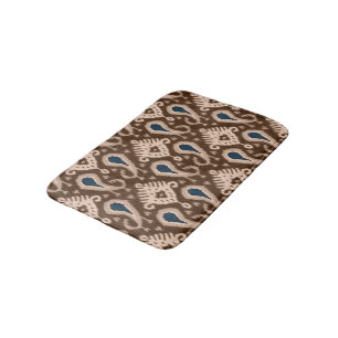 Tapis De Bain Motif de la tribu Ikat de Bohême Brown foncée