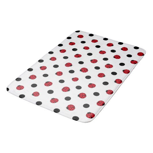 Tapis De Bain Motif de ladybug rétro (Angle)