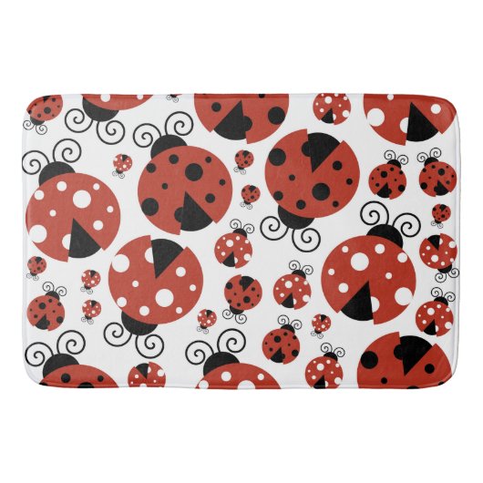 Tapis De Bain Motif De Ladybugs, Mignons Ladybugs, Red Ladybugs (Devant)