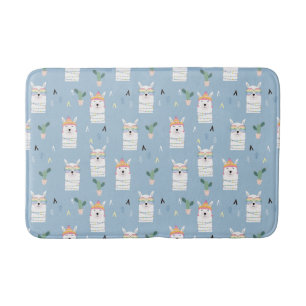 Tapis De Bain Motif de lama de lunettes de soleil d'arc-en-ciel