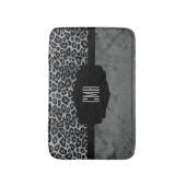 Tapis De Bain Motif de léopard gris et noir| DO-IT-YOURSELF Mono (Devant (Vertical))
