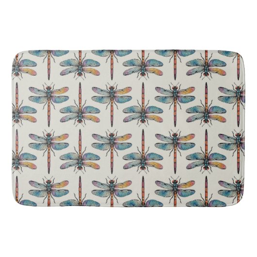 Tapis De Bain Motif de libellule coloré (Devant)