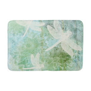 Tapis De Bain Motif De libellules Et De Fleurs