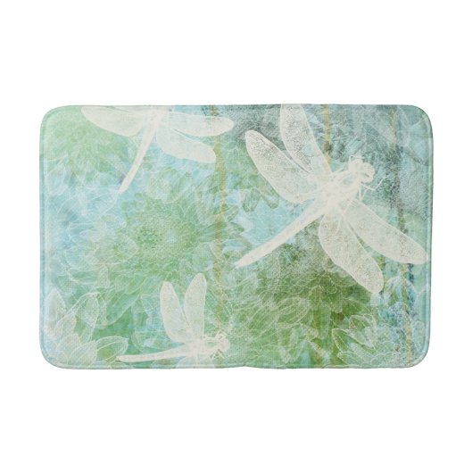 Tapis De Bain Motif De libellules Et De Fleurs (Devant)