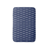 Tapis De Bain Motif de ligne complexe marine et blanche (Devant (Vertical))