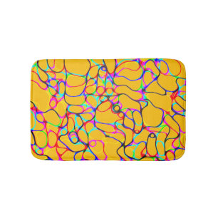 Tapis De Bain Motif de ligne incurvée multicolore
