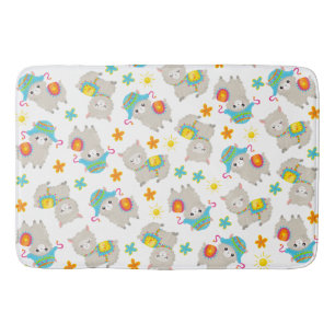 Tapis De Bain Motif De Llamas, Cute Llamas, Alpacas, Fleurs
