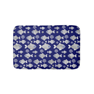 Tapis De Bain Motif de l'oeil du mal de poisson d'argent