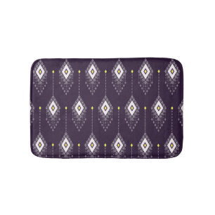 Tapis De Bain Motif de lustre Ikat : Conception Vintage de texti