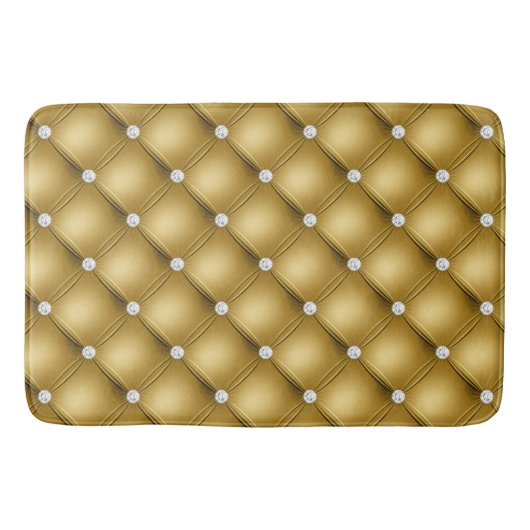 Tapis De Bain Motif de luxe Gold Diamond Tufted (Devant)