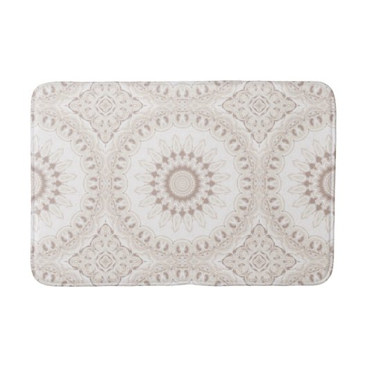 Tapis De Bain Motif de mandala beige et crème (Devant)
