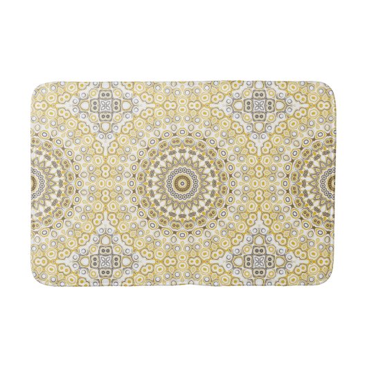 Tapis De Bain Motif de mandala jaune doré (Devant)