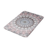 Tapis De Bain Motif de mandala rose et blanc (Angle)