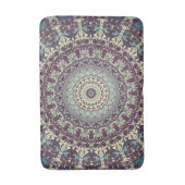 Tapis De Bain Motif de mandala violet sarcelle et crème (Devant (Vertical))