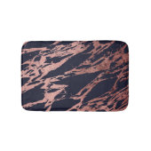 Tapis De Bain Motif de marbre chic moderne rose de bleu marine (Devant)