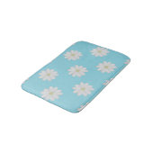 Tapis De Bain Motif de marguerite blanc moderne Aqua Blue Bath M (Angle)