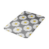 Tapis De Bain Motif de marguerite gris jaune blanc (Angle)