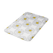 Tapis De Bain Motif de marguerite jaune et blanc (Angle)