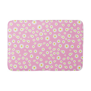 Tapis De Bain Motif de marguerites de printemps de Boho rose