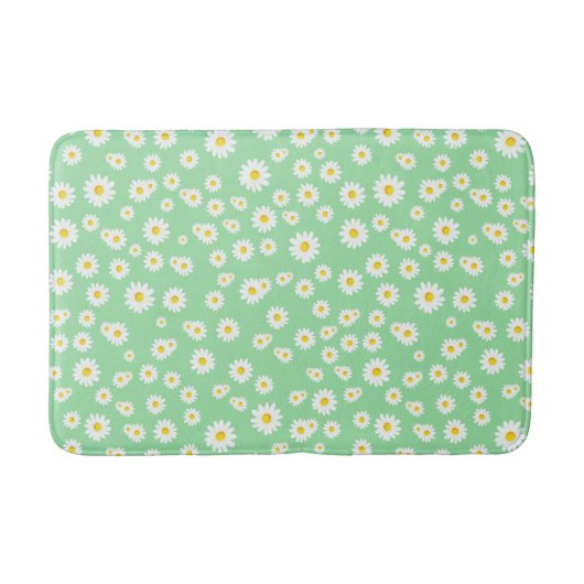 Tapis De Bain Motif de marguerites de printemps de Boho vert (Devant)