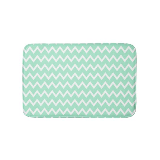 Tapis De Bain Motif de menthe vert et blanc (Devant)
