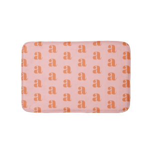 Tapis De Bain Motif de monogramme de corail rose pastel mignon