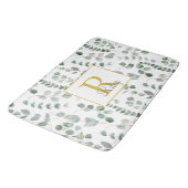 Tapis De Bain Motif de monogramme Eucalyptus (Angle)