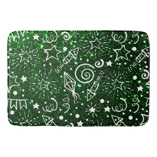 Tapis De Bain Motif de Noël blanc vert (Devant)