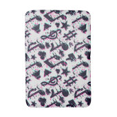 Tapis De Bain Motif de notes musicales et de coeurs déformés (Devant (Vertical))