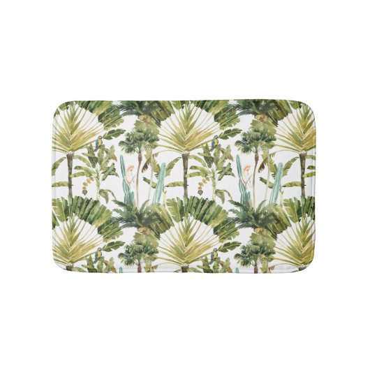 Tapis De Bain Motif de palmiers tropicaux moderne (Devant)
