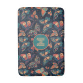 Tapis De Bain Motif de papillon monogramme personnalisé (Devant (Vertical))
