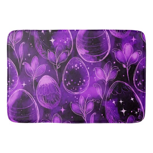 Tapis De Bain Motif de Pâques gothique violet (Devant)