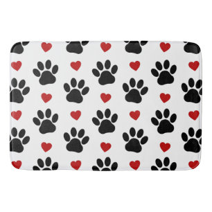 Tapis De Bain Motif De Pâtes, Pâtes De Chien, Pâtes Noires, Coeu