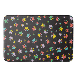 Tapis De Bain Motif de pattes de chien colorées