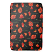 Tapis De Bain motif de pavot noir (devant Vertical)