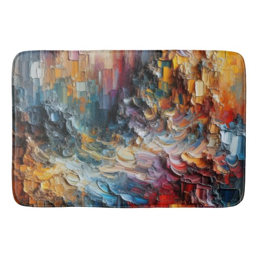 Tapis De Bain Motif de peinture texturé épais (Devant)