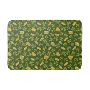 Tapis De Bain Motif de pièce d'or de feuille et de trèfle