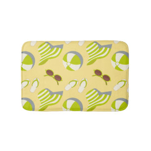 Tapis De Bain Motif de plage avec lunettes de soleil et casquett