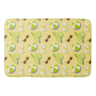 Tapis De Bain Motif de plage avec lunettes de soleil et casquett
